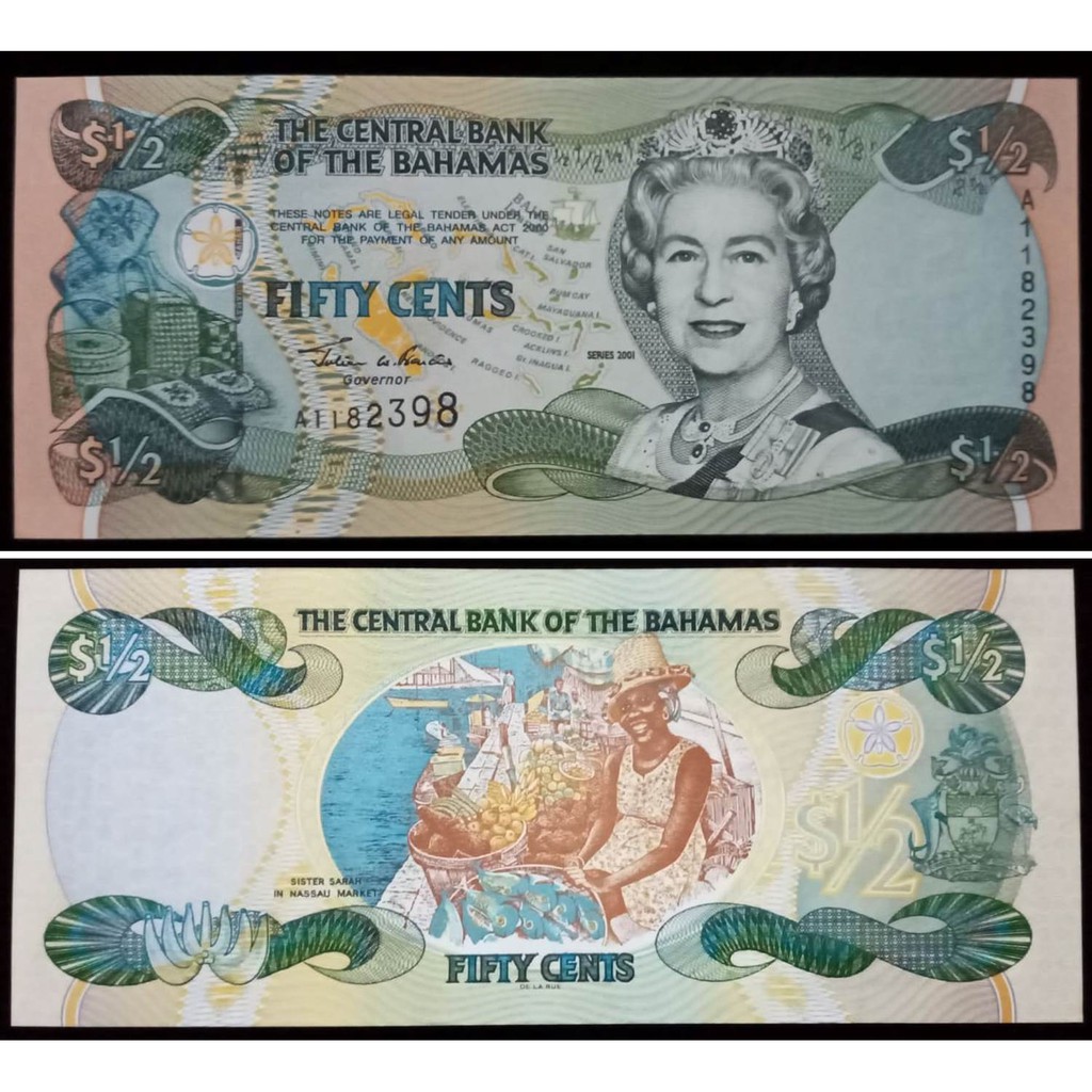 Uang Kuno Bahamas/ Bahama 50 Cents UNC
