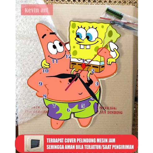 JAM DINDING UNIK MINIMALIS MODERN KARAKTER PATRICK SPONGEBOB HIASAN DINDING RUANG TAMU AKSESORIS DINDING KAYU BESAR UNIK DAN KEREN PAJANGAN DINDING CUSTOM AESTHETIC MURAH TEMPEL TEMBOK 3d DEKORASI DINDING ARTISTIK MODERN MEWAH BAGUS BESAR GLOW IN THE DARK