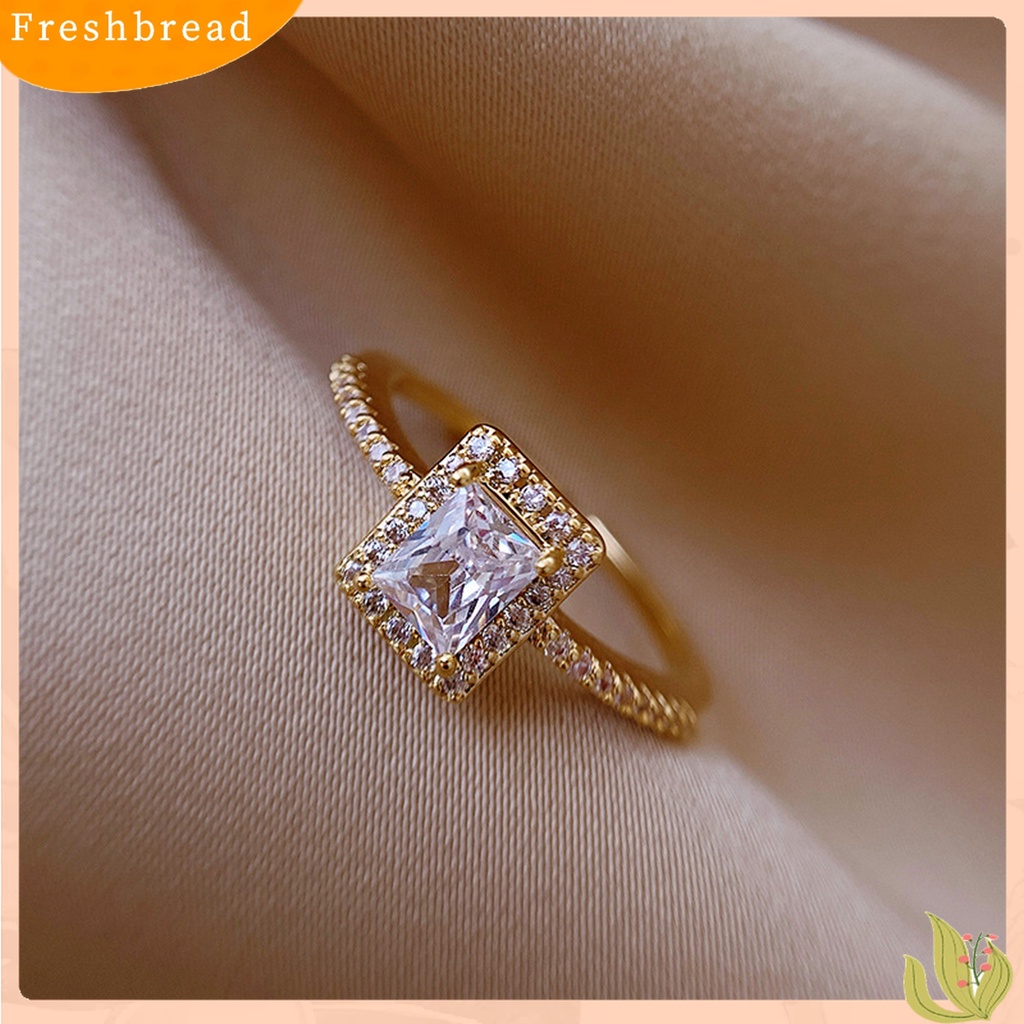 Terlaris Ring Square Exquisite Rhinestone Woman Exquisite Opening Rings for Wedding Party