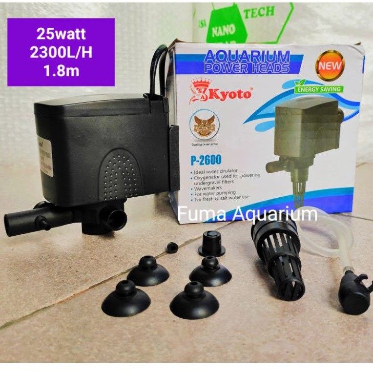 Pompa Celup Kyoto P-2600 Mesin Filter Aquarium Hidroponik Water Pump Power Head