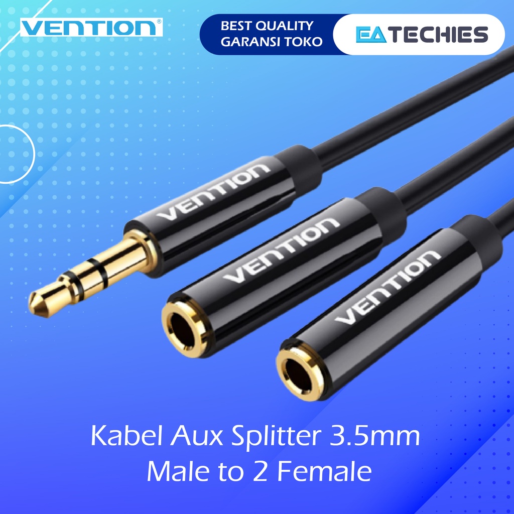 Vention BBS Kabel Aux Audio Splitter 3.5mm Male to 2 Female