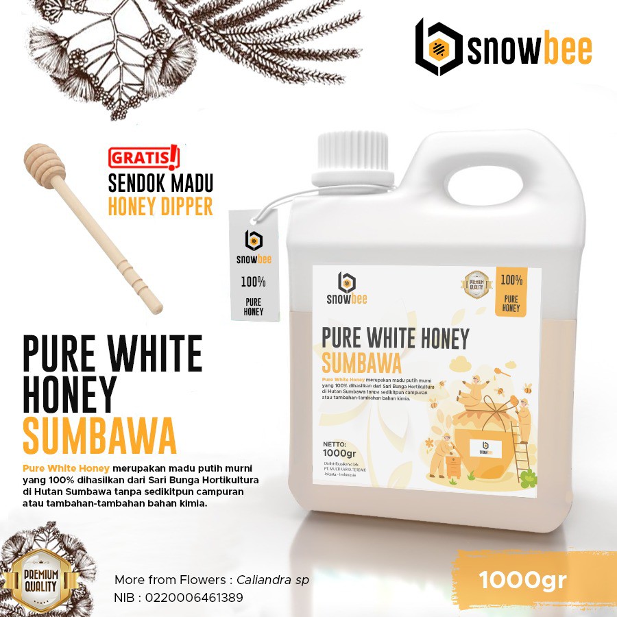 MADU PUTIH HUTAN SUMBAWA MURNI 1KG | SNOWBEE PURE WHITE HONEY MADU PUTIH MURNI &amp; MANIS