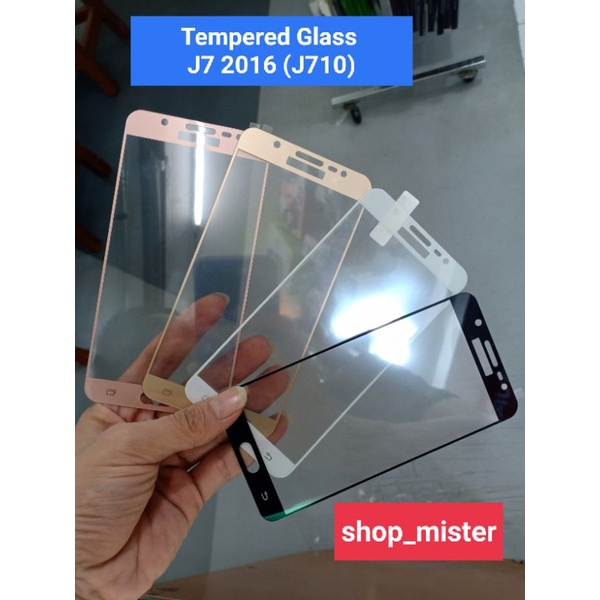 Tempered Glass Anti Gores Kaca Full Cover Full Layar Samsung J7 2016 (J710)
