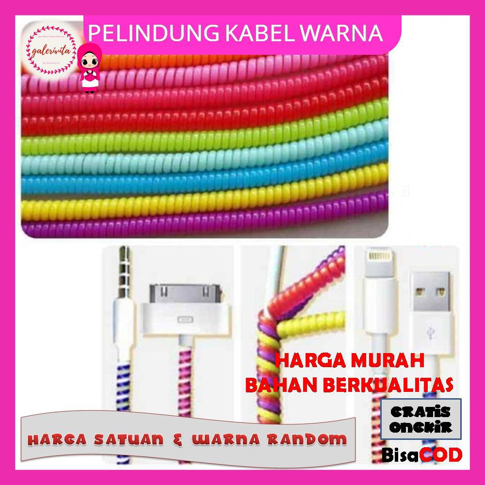 Pelindung Kabel Charger Universal / Pelilit Kabel Spiral Warna / Pelindung Kabel Spiral