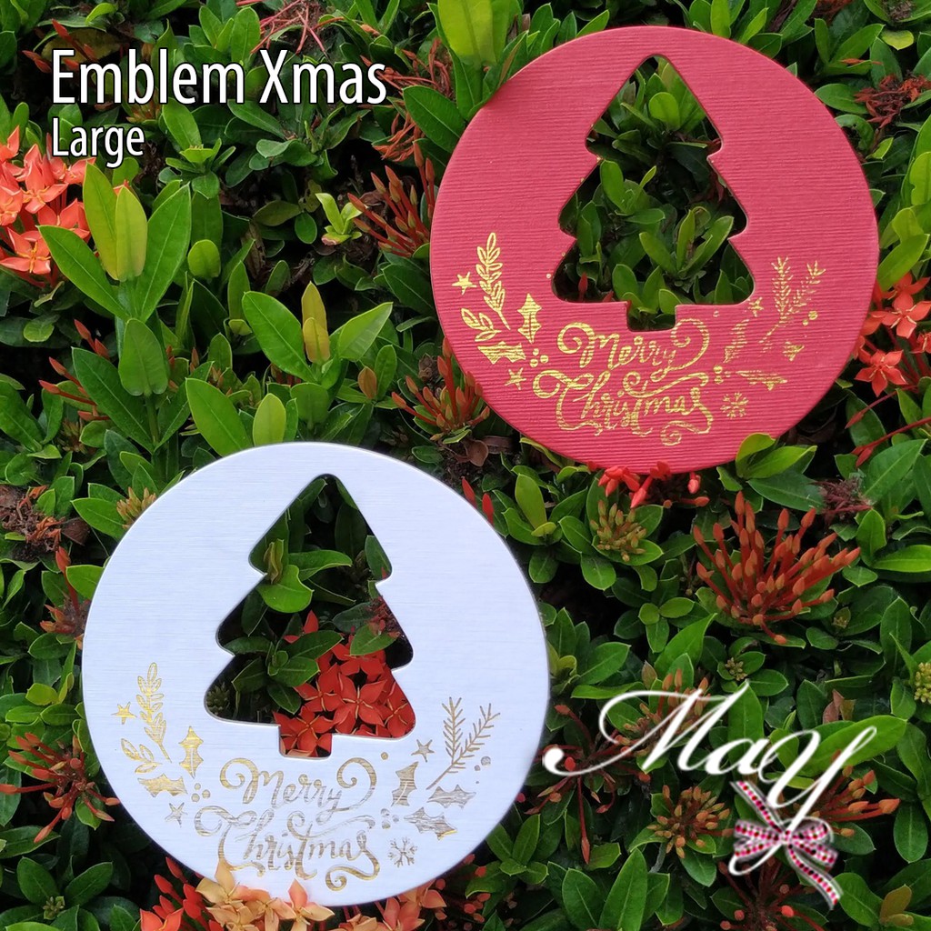 

6 pcs Emblem Hiasan Tempelan bukan stiker Natal Christmas Xmas Hantaran Hampers Gift Box Ucapan BIG