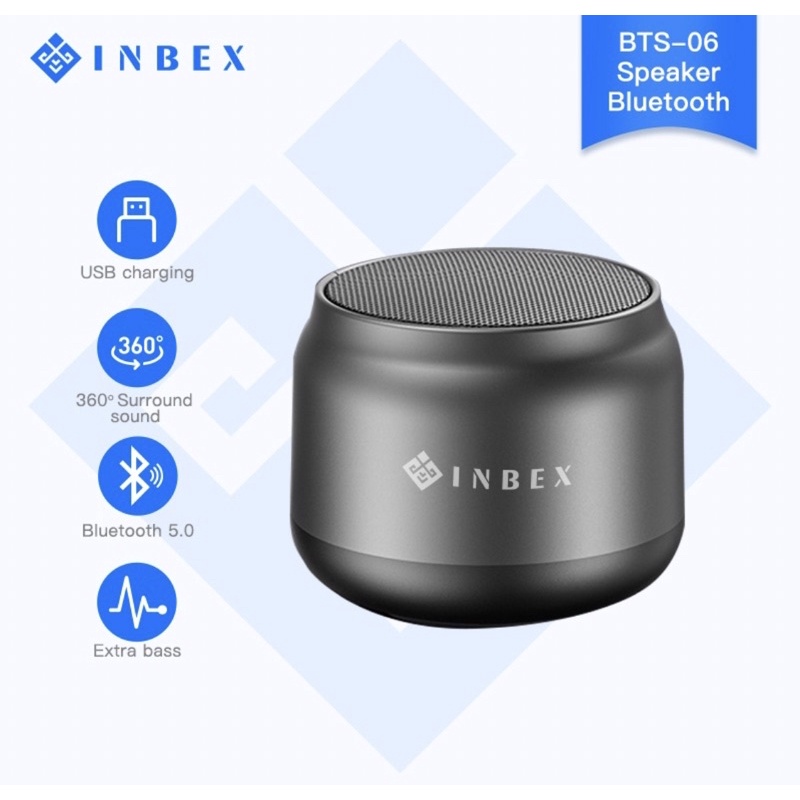 INBEX  mini-Speaker Bluetooth Wireless HD Audio TF Card Support   Bass Stereo Call /Bluetooth 5.0/TW