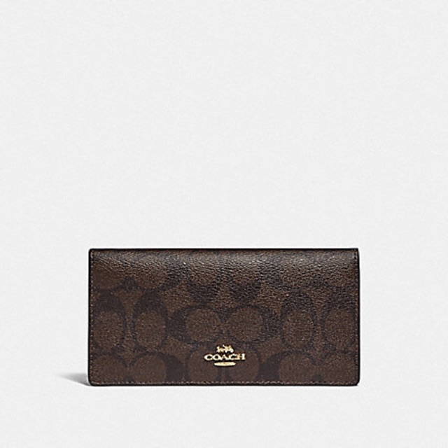 BIFOLD WALLET IN SIGNATURE CANVAS (COACH F88026) IM/BROWN/BLACK