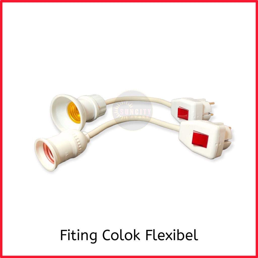 Fiting Lampu Colok Fleksibel 25 cm dengan Saklar ON/OFF