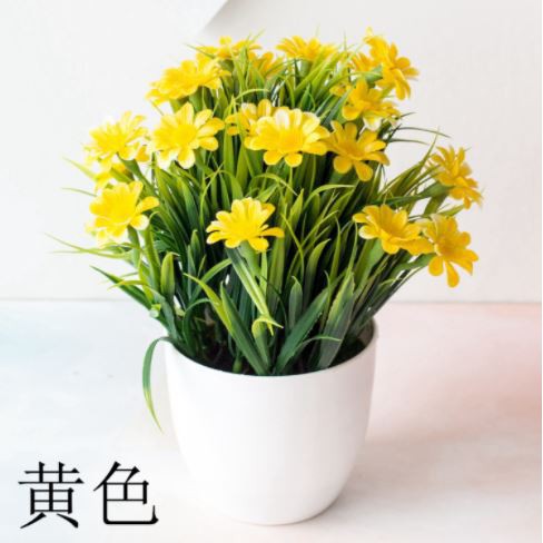 RSB COD CLEAR STOCK Pot Bunga daisy Bunga Plastik dekorasi Pot Tanaman Hias Mini KODE 13 perlengkapan rumah-4