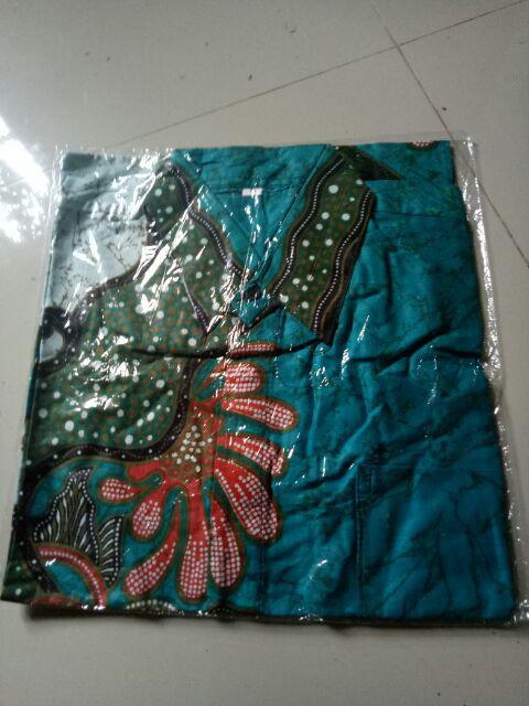 Seno Jarum Kemeja Batik Pria Baju Batik Pria Lengan Pendek Model Reguler Coklat Kopi M L Xl