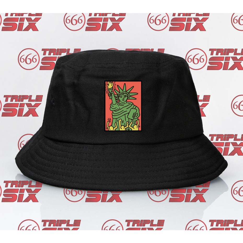 Topi Bucket Keith Haring Statue of Liberty USA