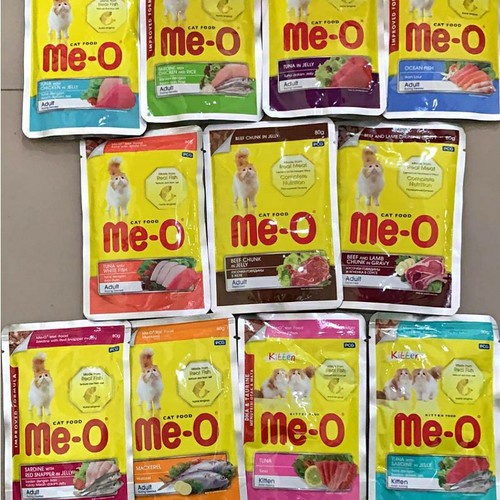 MEO Me-O pouch 80GR all varian kitten adult makanan kucing basah