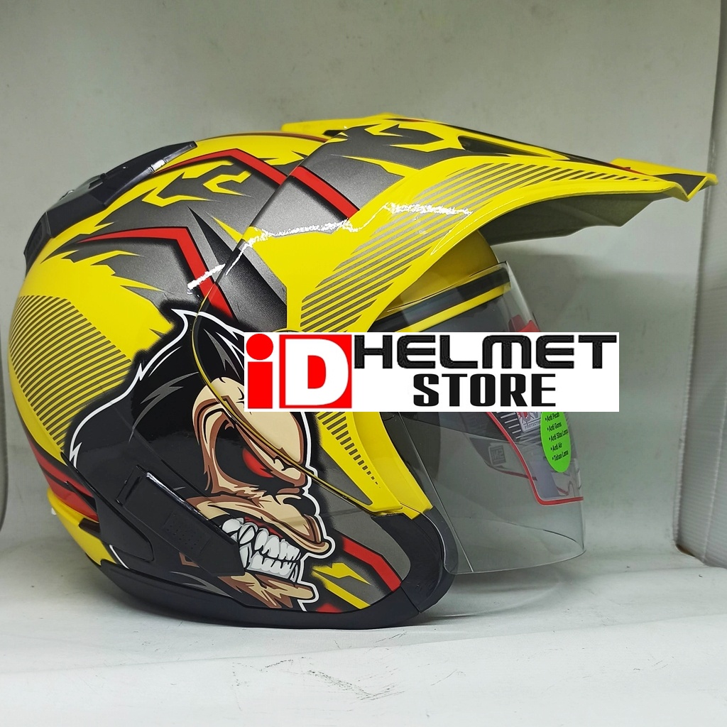 Helm SHEL ADV RAMPAGE GORILLA Half Face Helm ADV Semi Cross ADV Helm Double Visor