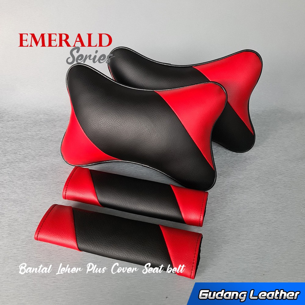 Bantal Mobil Kulit Sintetis PLUS Cover Seat Belt - Emerald Series