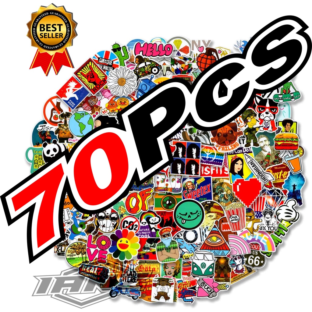 70PCS STICKER PACK HYPEBEAST - STIKER AESTHETIC LAPTOP, AKSESORIS HP, ANTI AIR, MOTIF,HELM,TUMBLER