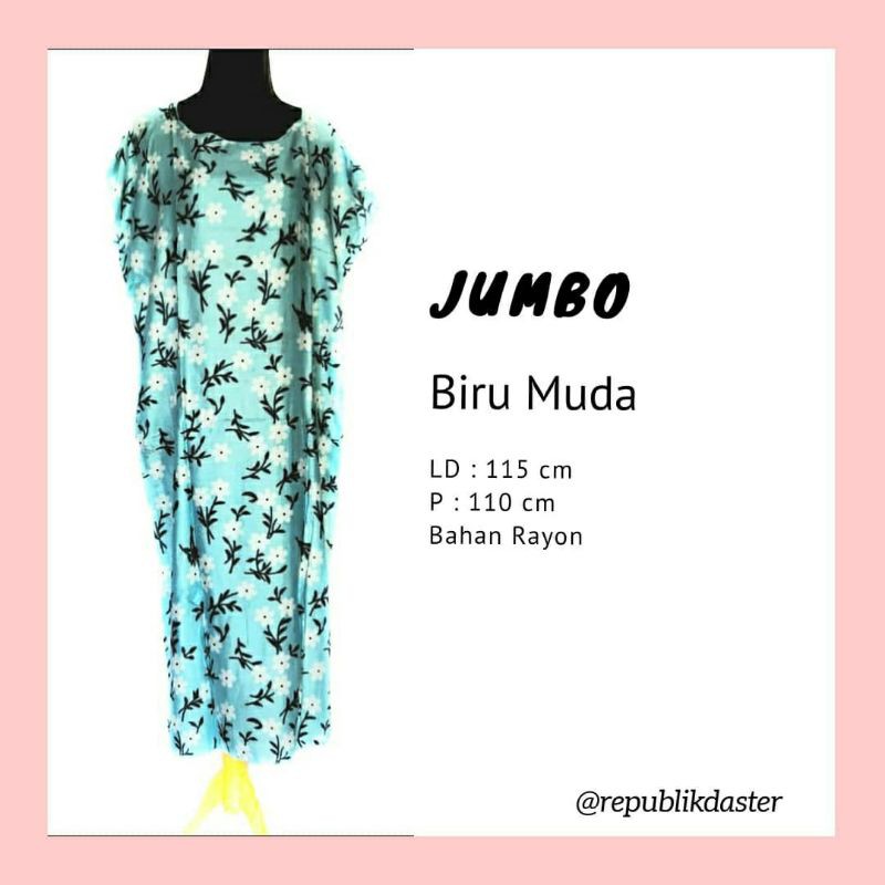 HOMEDRESS/ SLEEPWEAR/ DASTER - JUMBO - BIRU MUDA
