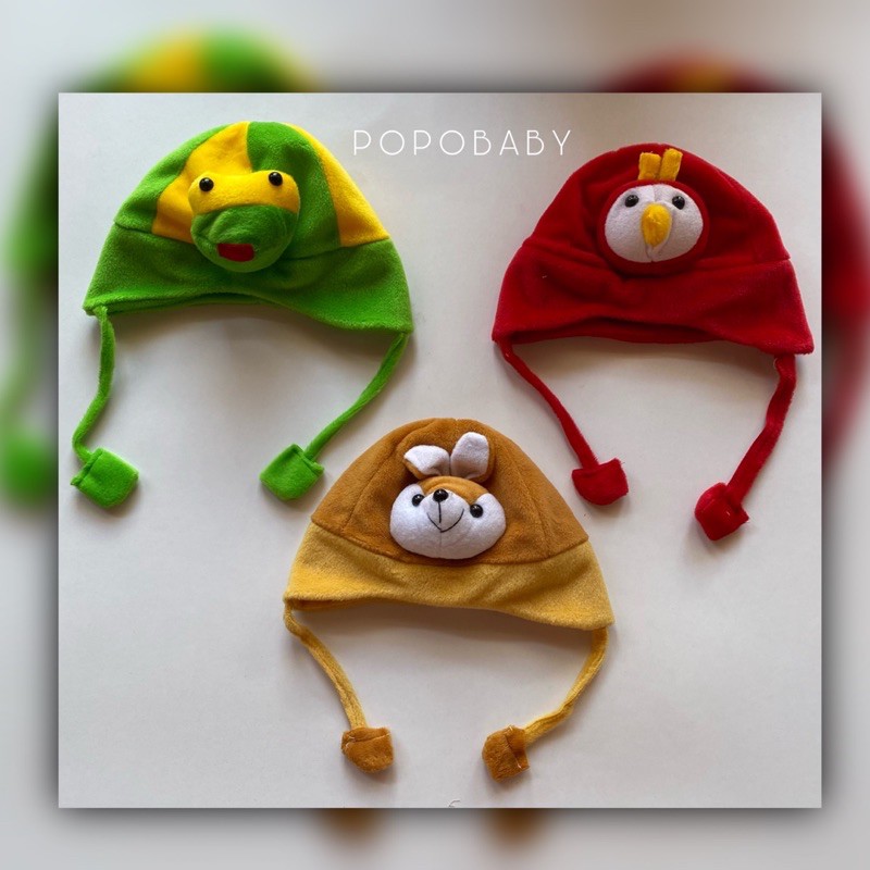 Topi Bayi Model Pilot Karakter Hewan (Topi bulu model pilot/baby hat)