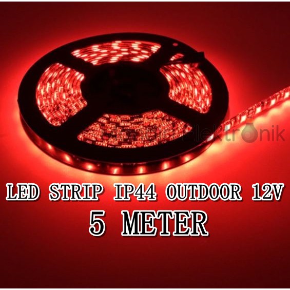 Lampu LED STRIP 3528 SMD 2835 IP44 IP 44 outdoor DC ledstrip Merah Red