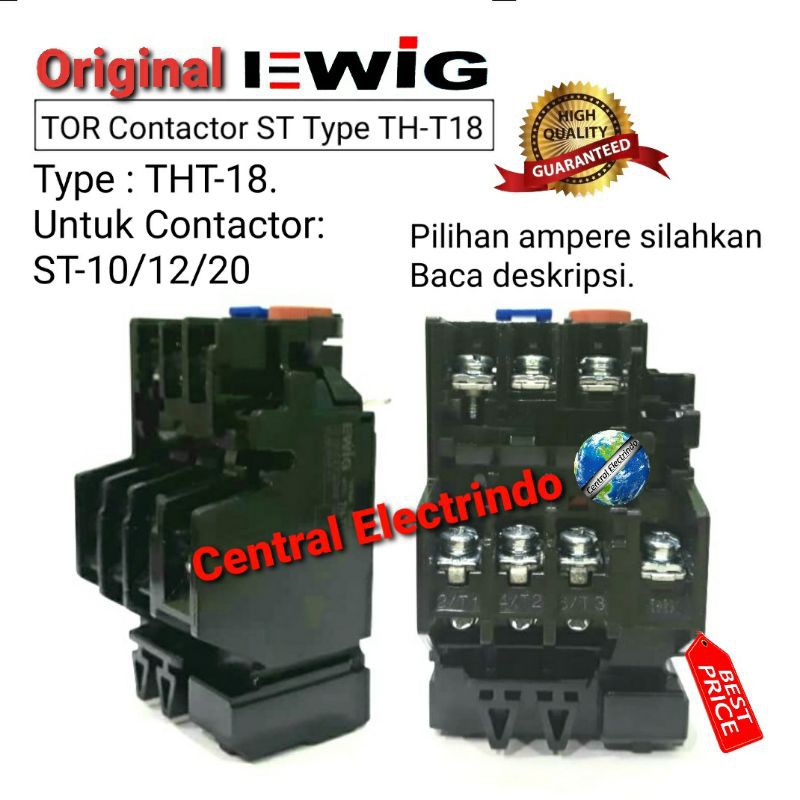 Thermal Overload THT-18 EWIG Untuk Kontaktor ST-10/12/20.