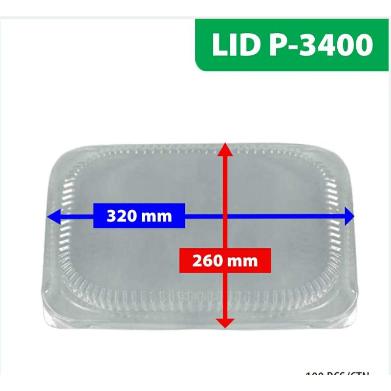 Wadah aluminium foil P-3400 / loyang aluminium foil besar