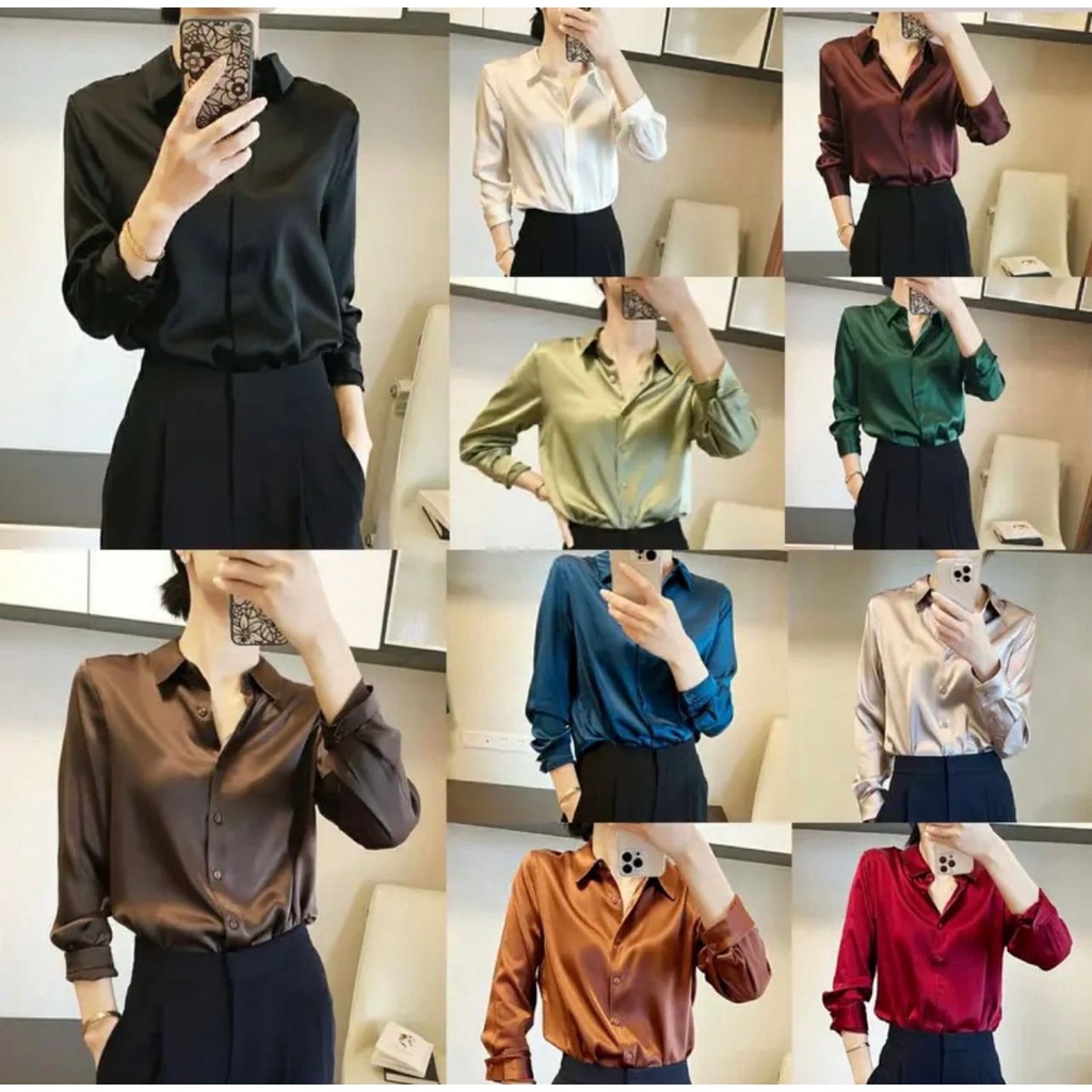 BLOUSE BAHAN SATIN PREMIUM