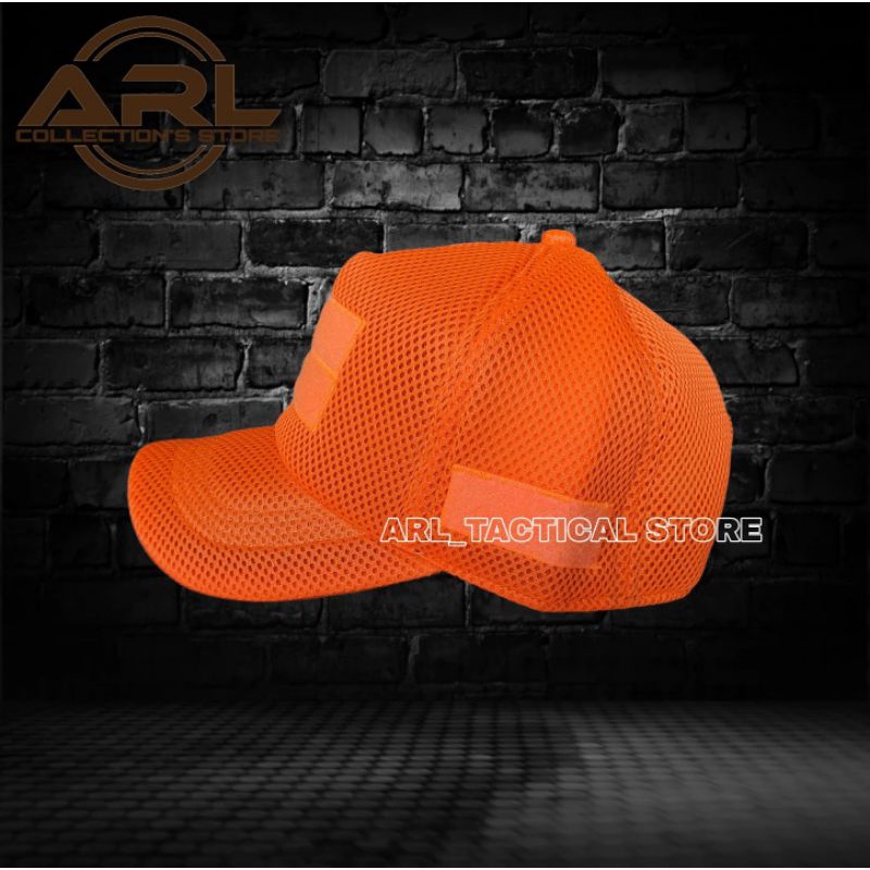 topi double mess polos orange / topi jaring tactical velcro / topi double mess orange