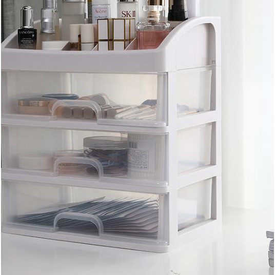 ▲ Rak Kosmetik Multifungsi 3 Laci Susun/Tempat Kosmetik/Kotak Kosmetik ➹