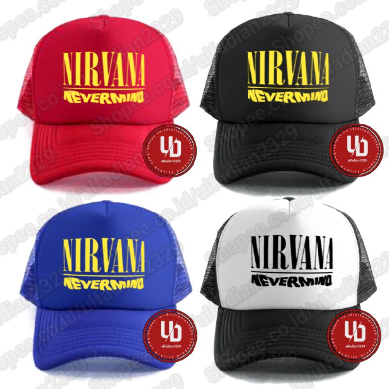 Topi NIRVANA NEVER MIND Trucker Jaring - Topi NIRVANA