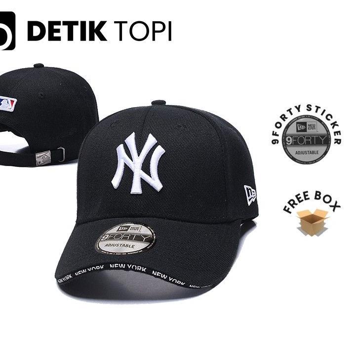 Topi Baseball NY Cap  York Yankees NY LA Hitam Black Gold Emas White Putih A Frame Strapback Bordir 