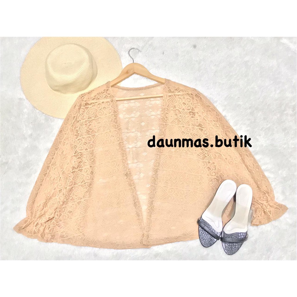 1KG MUAT 6PCS | FAIRY OUTER KARDIGAN BROKLAT BALONA HITS SELEBGRAM FASHION GROSIR WANITA MURAH-FAIRY MOCCA