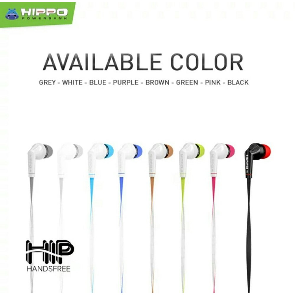 Headset Hippo Hip Super Bass Handsfree Earphone For XiaoMi Oppo Vivo Samsung Iphone Lenovo Asus Sony