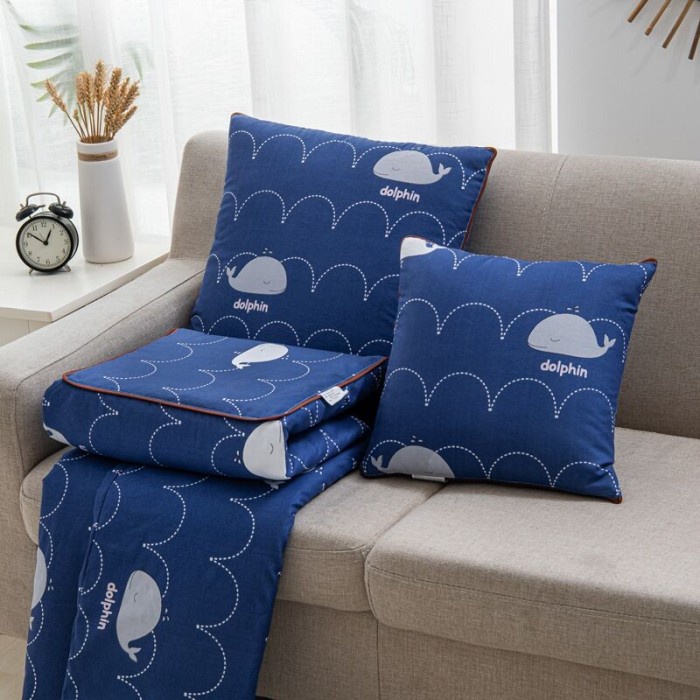 Selimut Dewasa Balmut Bantal Selimut selimut yg bisa dilipat jadi bantal 2 IN 1 - dolpin(U2Y9) Selim