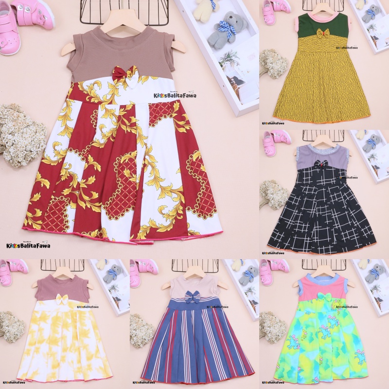 Dress Aila size Bayi - 6 Tahun / Dres Pesta Murah Grosir Baju Anak Perempuan Harian Gaun Import