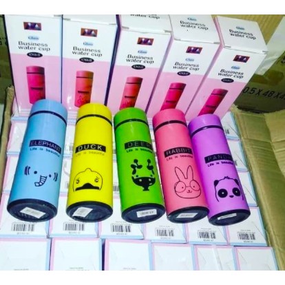 Botol KACA Termos GLASS karakter ANIMAL Kapasitas 450 ML / my bottle kaca unik gambar binatang / hewan lucu aneka warna / Jepalo shop Makassar-2
