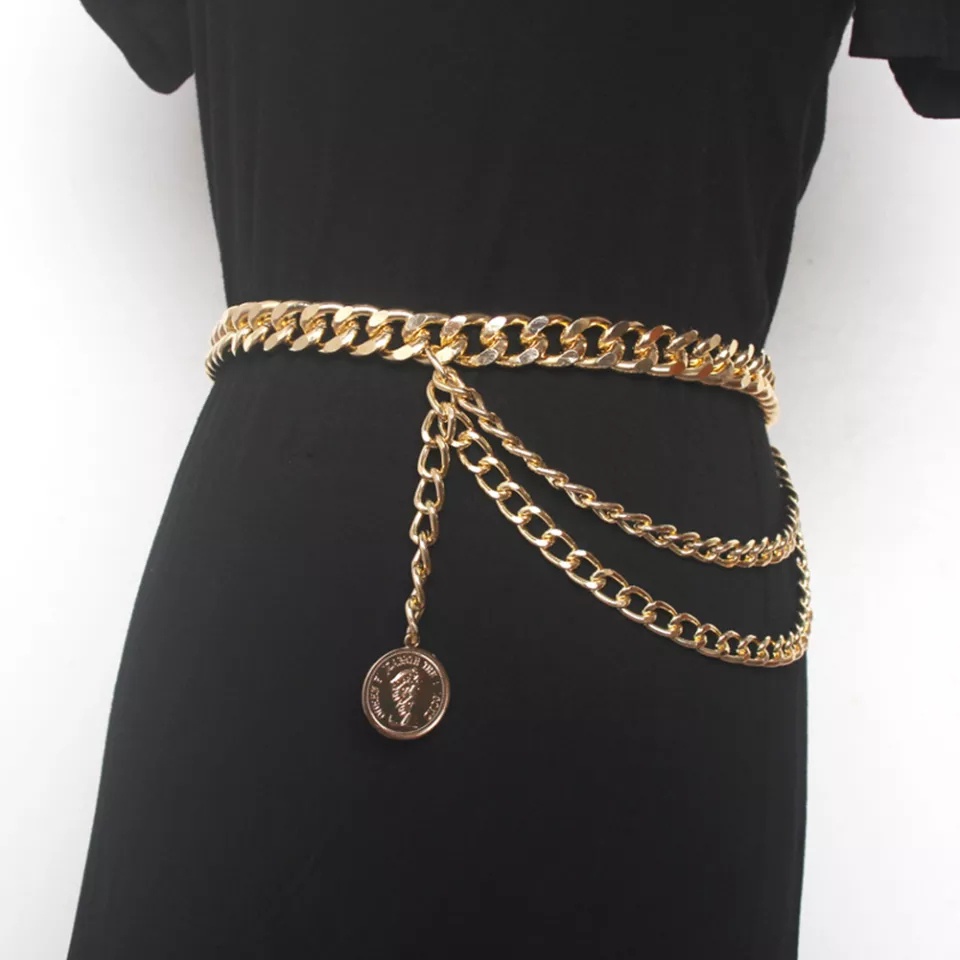 Belt chain logam multi layer Ikat pinggang wanita 'sense'