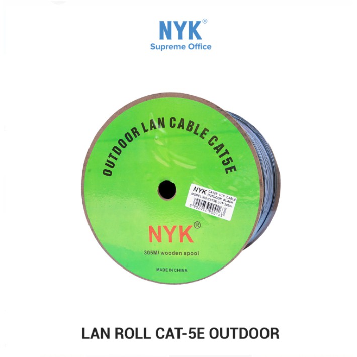 Cable lan Nyk 305 meter cat 5 5e utp Outdoor 10/100Mbps ethernet  - Kabel internet rj45 roll 305m out door cat5e