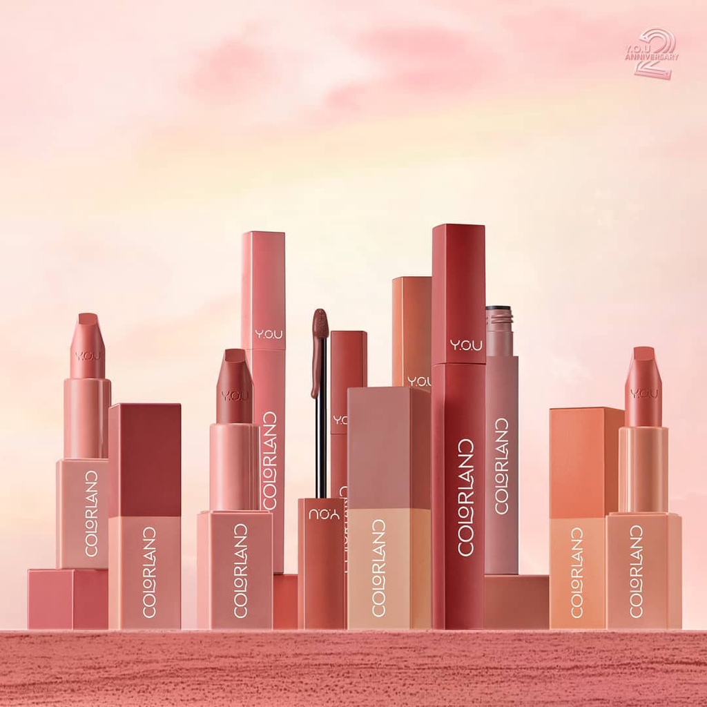 ⭐BAGUS⭐ Y.O.U COLORLAND LIPCREAM | Powder Mousse Lip Stain YOU MAKEUPS 3.2 Gr Lipstick Lip Crayon Liptint Lipclay