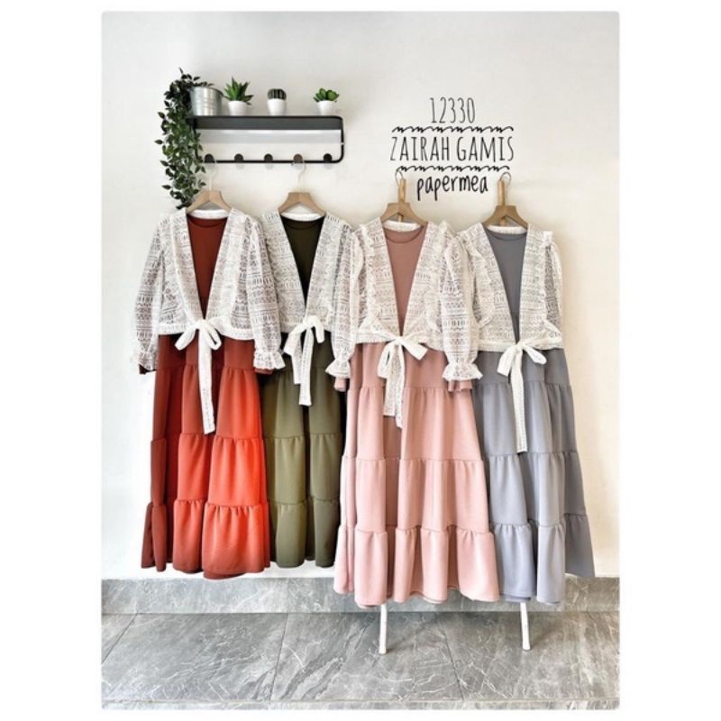 Angelica Gamis susun Outer Tile brokat