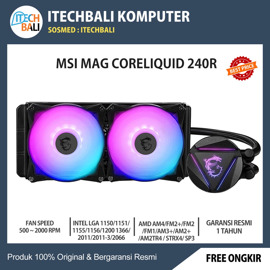 Watercooling MSI MAG CORELIQUID 240R  |  ITECHBALI