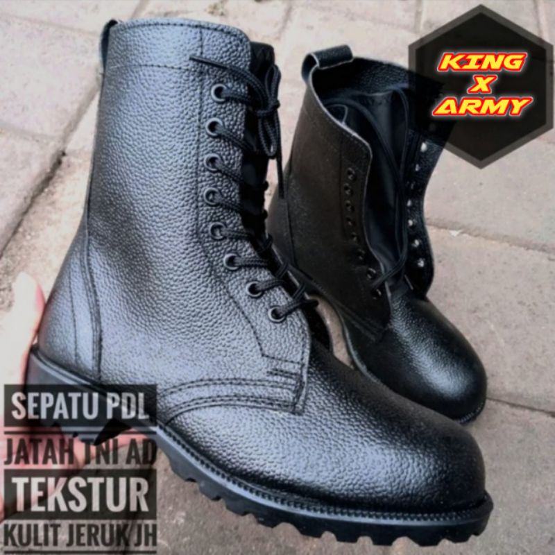 Sepatu PDL TNI AD Kulit Jeruk Asli Berkualitas