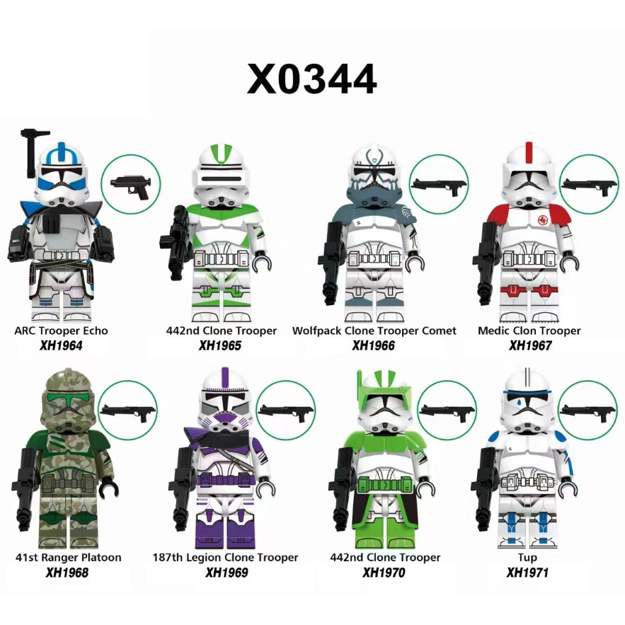 Mainan Action Figure Star Wars Minifigures Echo 442nd Clone Trooper 41st Ranger Platoon Tup X0344 Untuk Hadiah