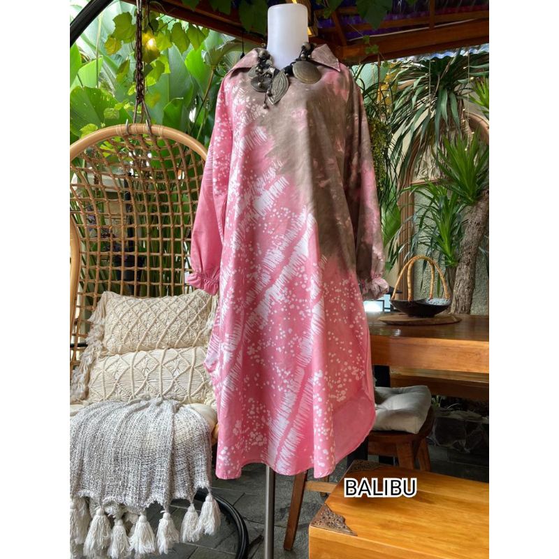 Tunik Fashion Muslim Wanita Kasual Motif Tie Dye Model Jumputan Palembang Keren/ BALIBU STORE