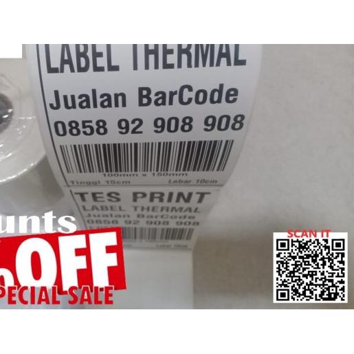 

❅ 300 LABEL BARE 100 X 150 mm KERTAS STICKER DIRECT THERMAL 100x150 - ISI 250PCS/ROLL ♡