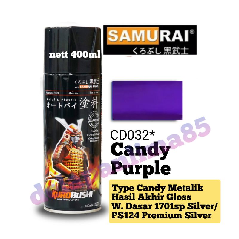 Samurai Paint CD032 Candy Purple/candy ungu/cat semprot/pylox/pilok