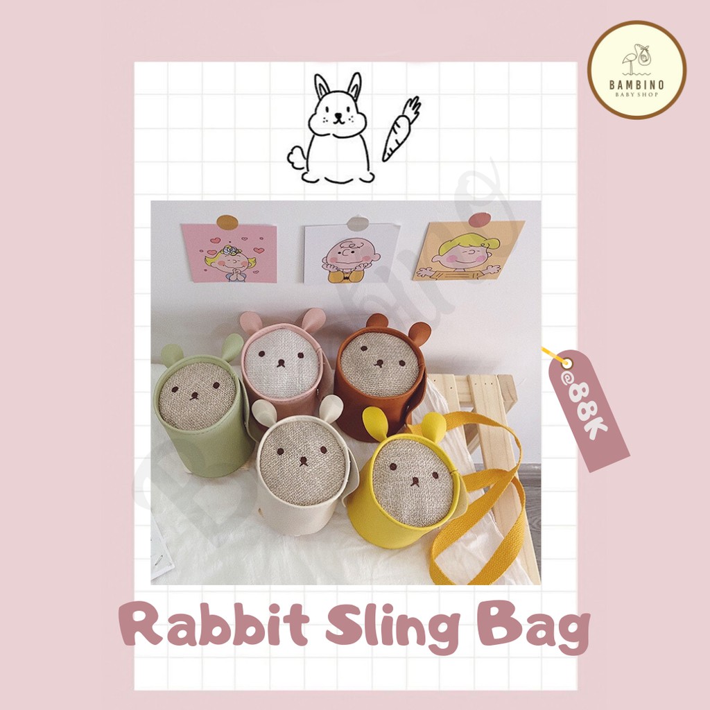 TAS SELEMPANG ANAK PEREMPUAN MOTIF LUCU, SLING BAG ANAK PEREMPUAN LUCU TAS SELEMPANG KELINCI