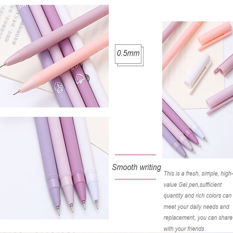 6pcs / Set Pulpen Gel Warna Morandi Portable Untuk Stationery Sekolah / Kantor