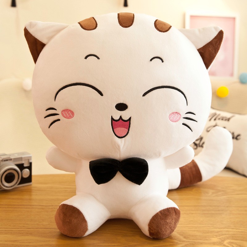 Mainan Boneka Stuffed Plush Kucing Wajah Besar 50CM 65CM Untuk Hadiah Ulang Tahun