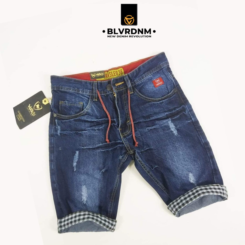 VLG DENIM RIPPED JEANS SHORT CELANA JEANS PENDEK 0RIGINAL VLG36 JEANS BLACKVIPER JEANS BANDUNG MOTIF