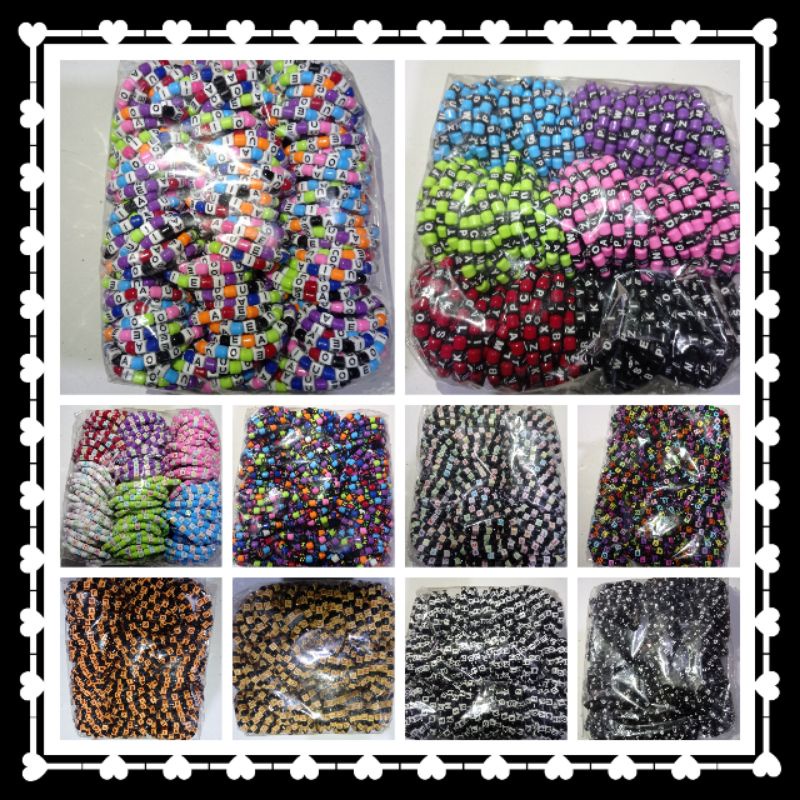 gelang manik mute huruf varian motif