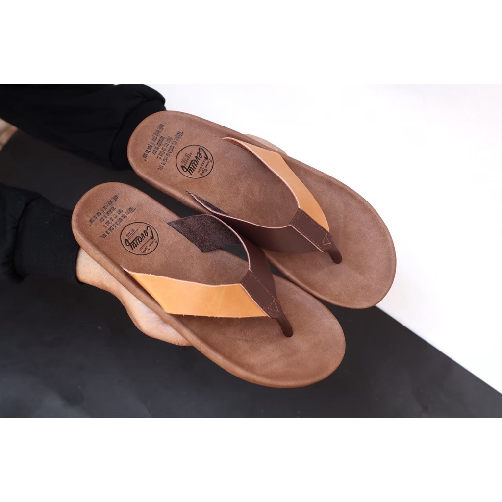 PROMO COD - SANDAL JEPIT KULIT ASLI PRIA ORIGINAL CVY JAVIT 99 MODEL CASUAL BISNIS / SENDAL PRIA MURAH PREMIUM BERKUALITAS